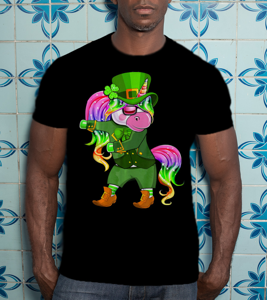 Leprechaun Costume Funny Flossing Unicorn St. Patrick's Day T-Shirt
