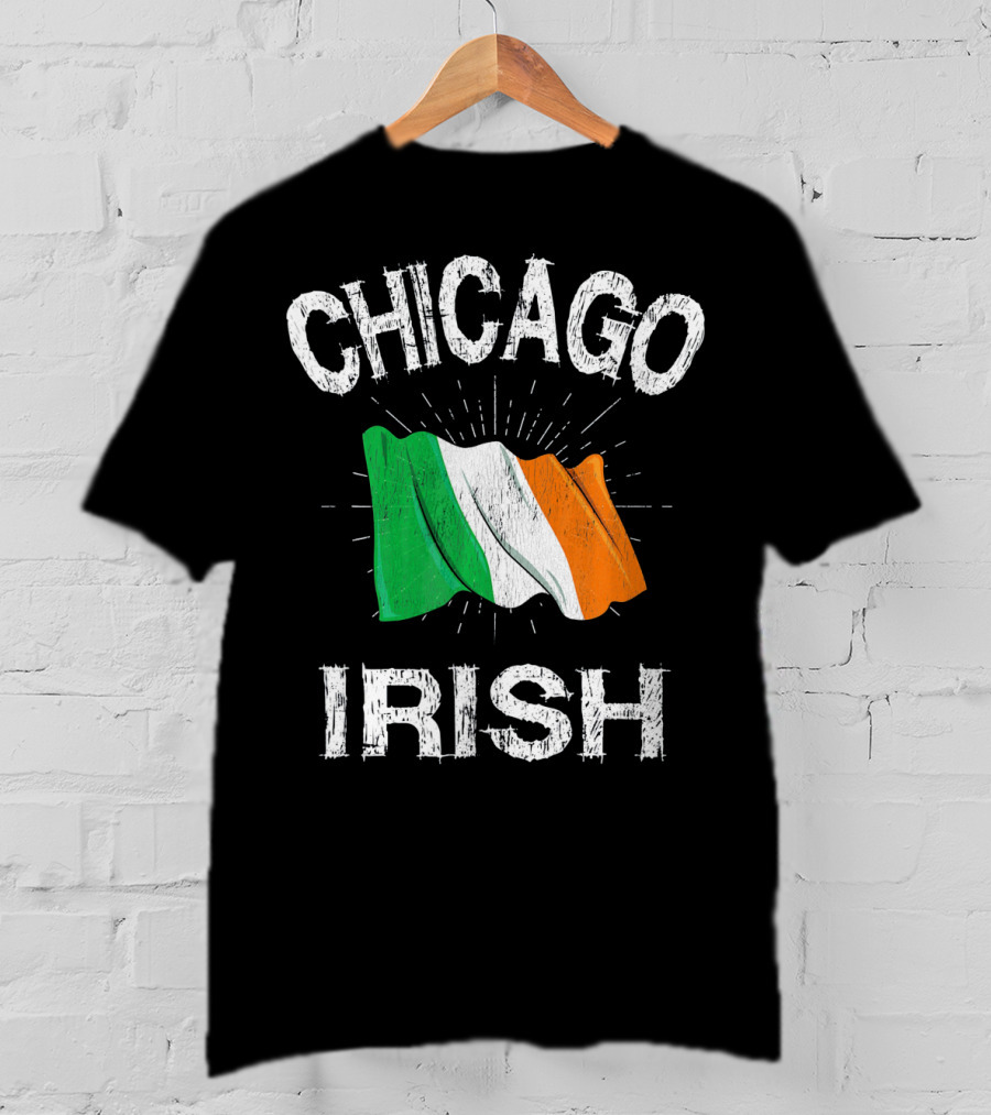 Chicago Irish Flag Retro St. Patrick's Day T-Shirt