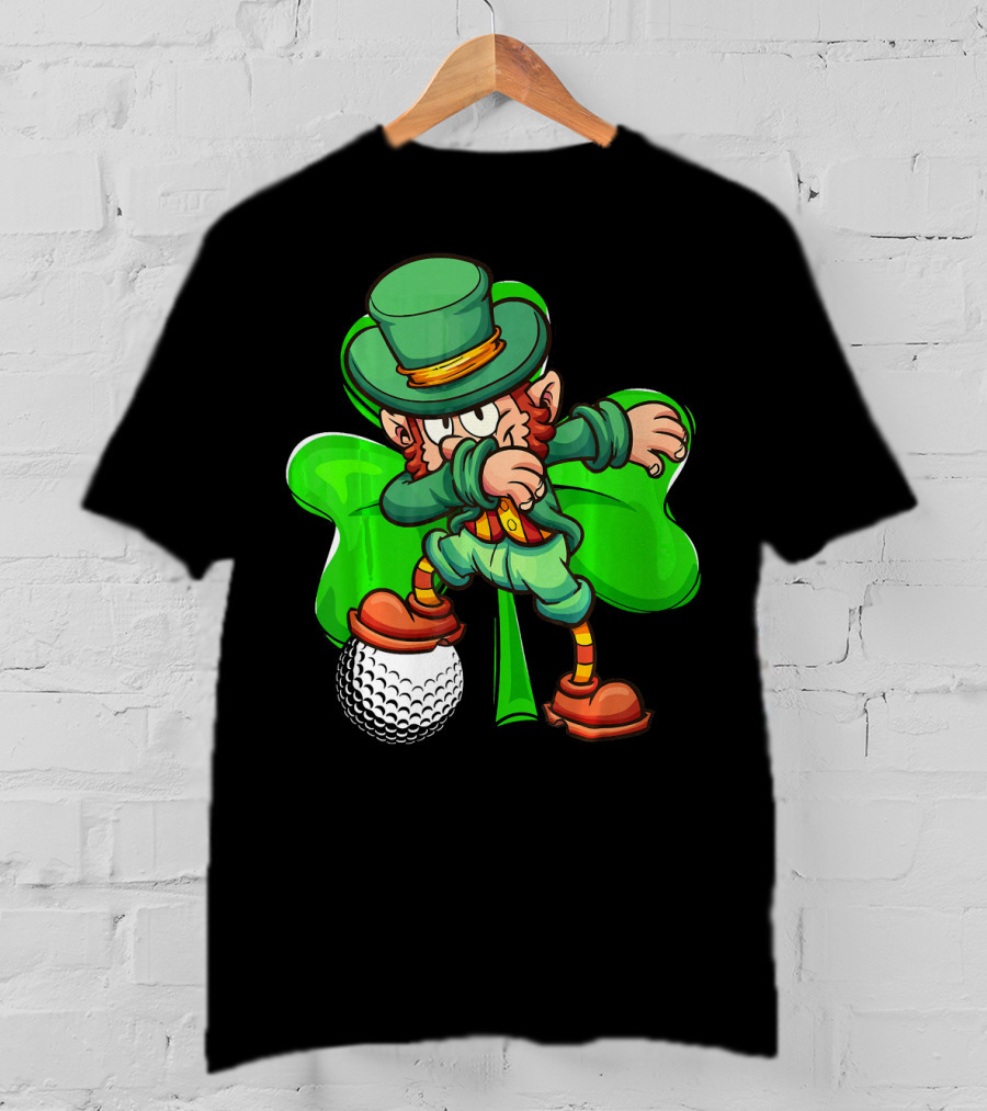 Dabbing Leprechaun Shamrock Golf Ball T-Shirt