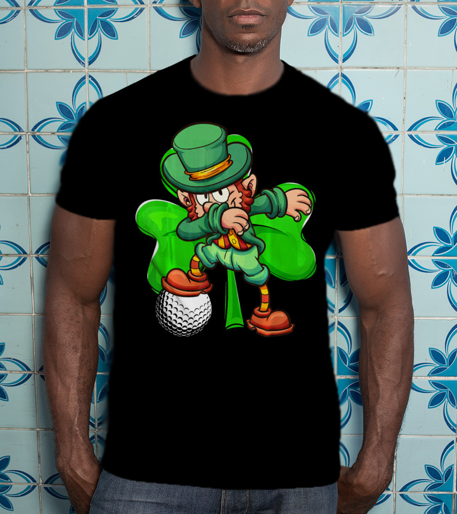 Dabbing Leprechaun Shamrock Golf Ball T-Shirt