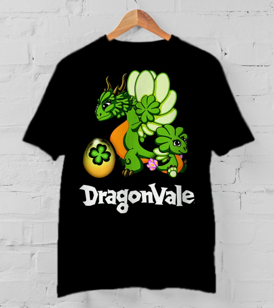 DragonVale Clover Dragon With Shamrock Egg T-Shirt