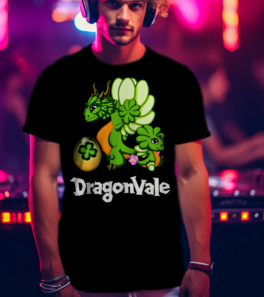 DragonVale Clover Dragon With Shamrock Egg T-Shirt
