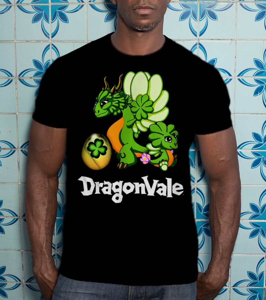 DragonVale Clover Dragon With Shamrock Egg T-Shirt