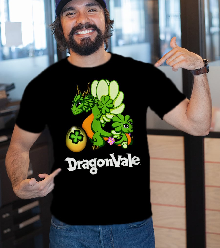 DragonVale Clover Dragon With Shamrock Egg T-Shirt