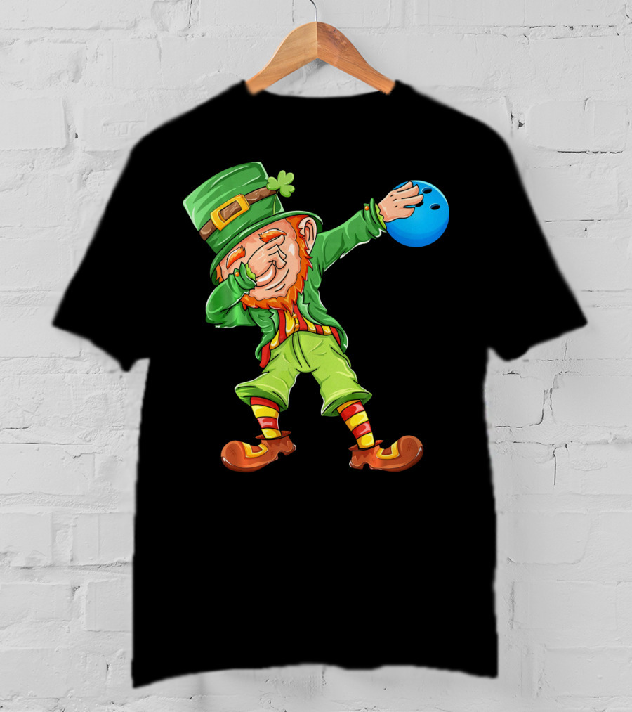 Dabbing Leprechaun Bowling St Patricks Day T-Shirt