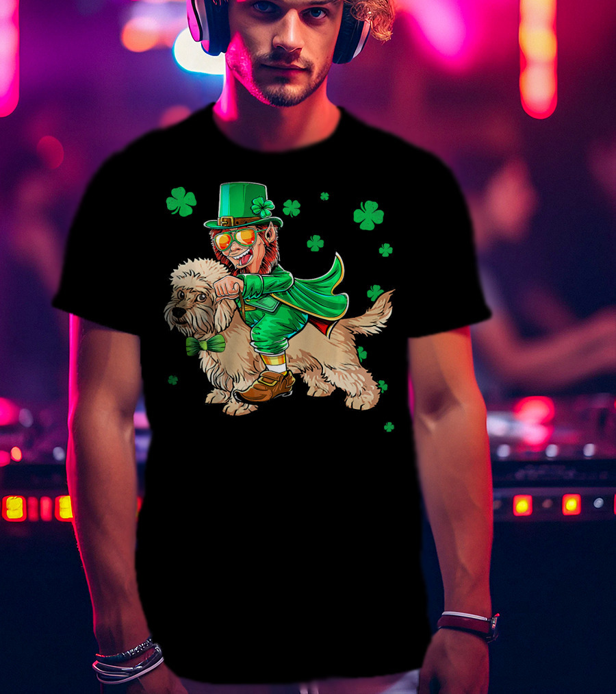 Leprechaun Dandi Dinmont Terrier Shamrock St. Patrick's Day T-Shirt