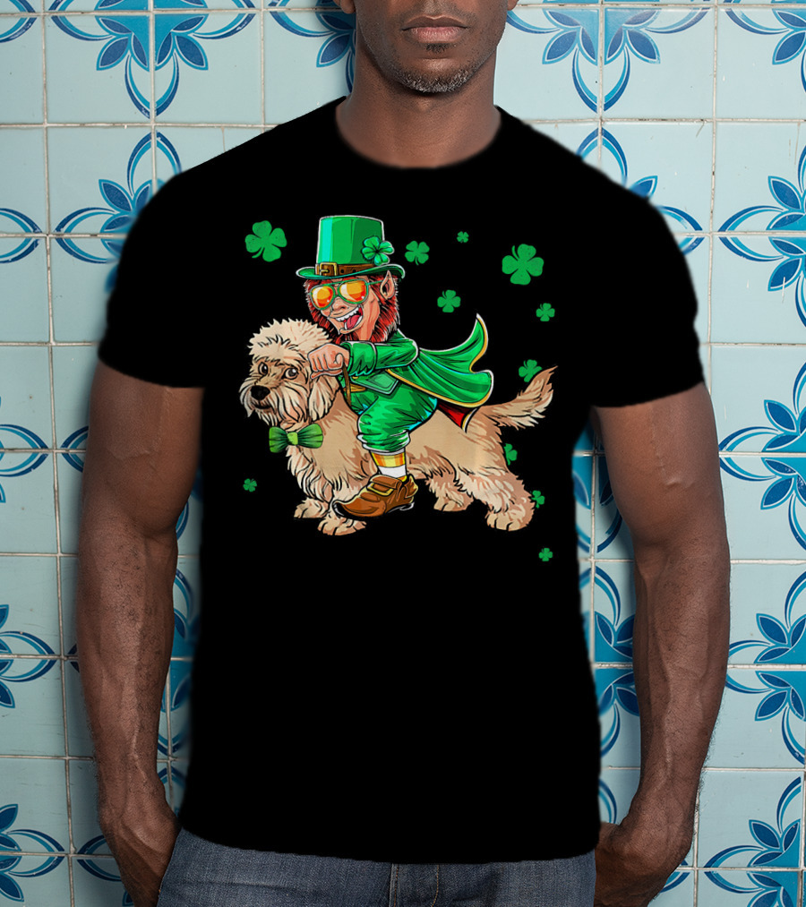 Leprechaun Dandi Dinmont Terrier Shamrock St. Patrick's Day T-Shirt