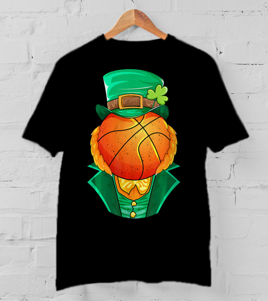 Leprechaun Basketball Head St Patrick's Day Irish T-Shirt