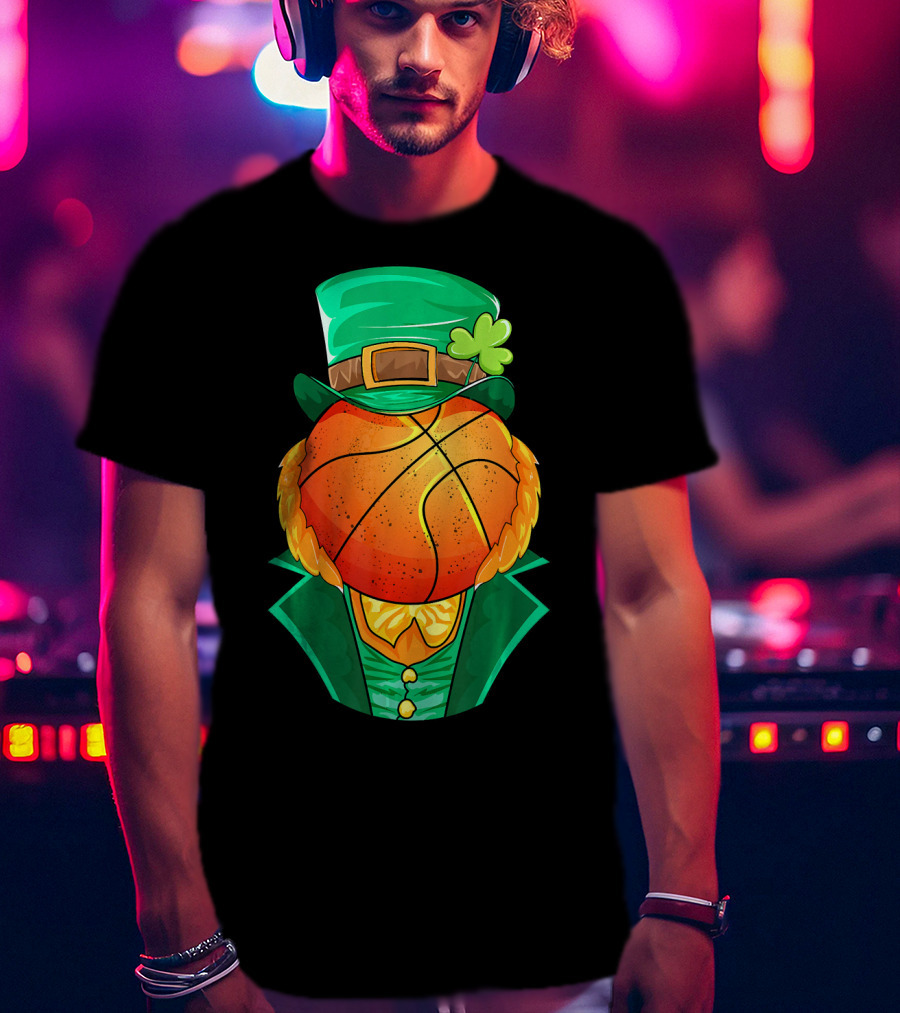 Leprechaun Basketball Head St Patrick's Day Irish T-Shirt
