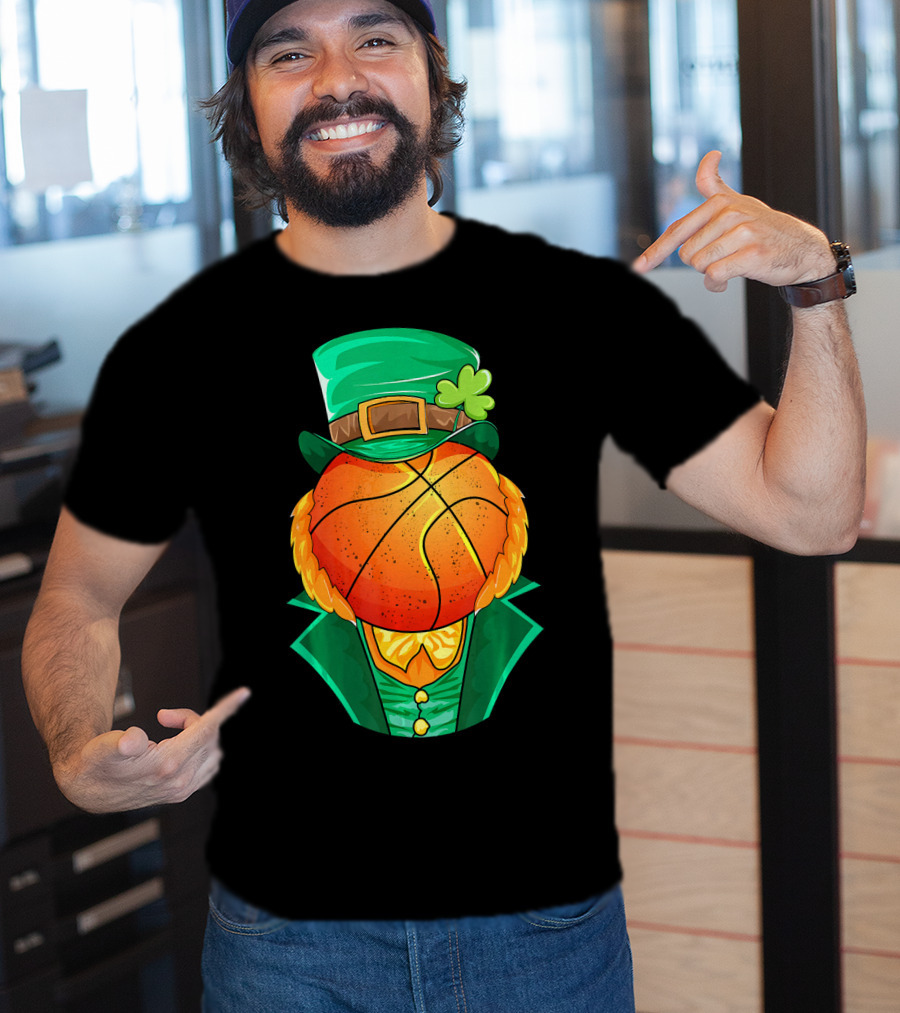 Leprechaun Basketball Head St Patrick's Day Irish T-Shirt