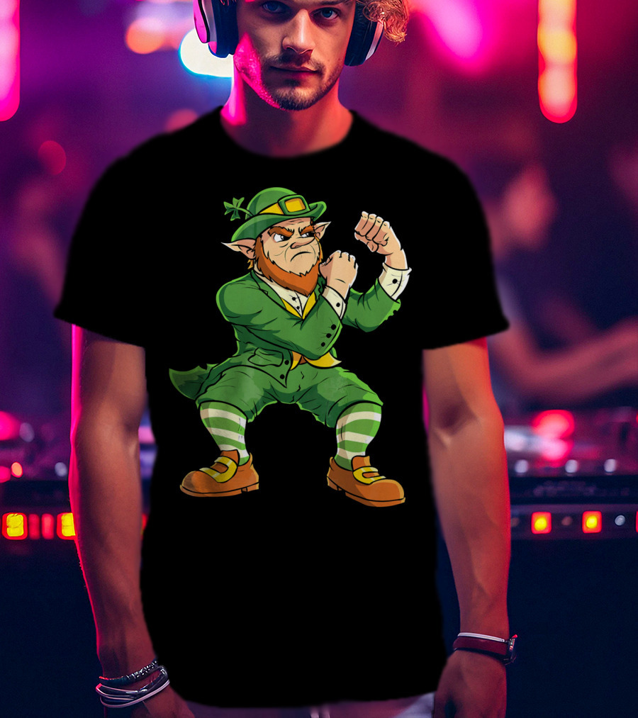Angry Leprechaun Fist Fighting Saint Patrick's Day Iconic T-Shirt