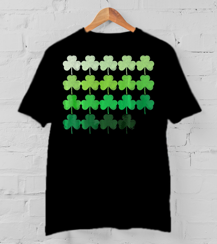 Shades Of Green Irish Shamrock Gradient T-Shirt