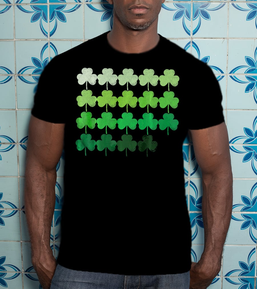 Shades Of Green Irish Shamrock Gradient T-Shirt