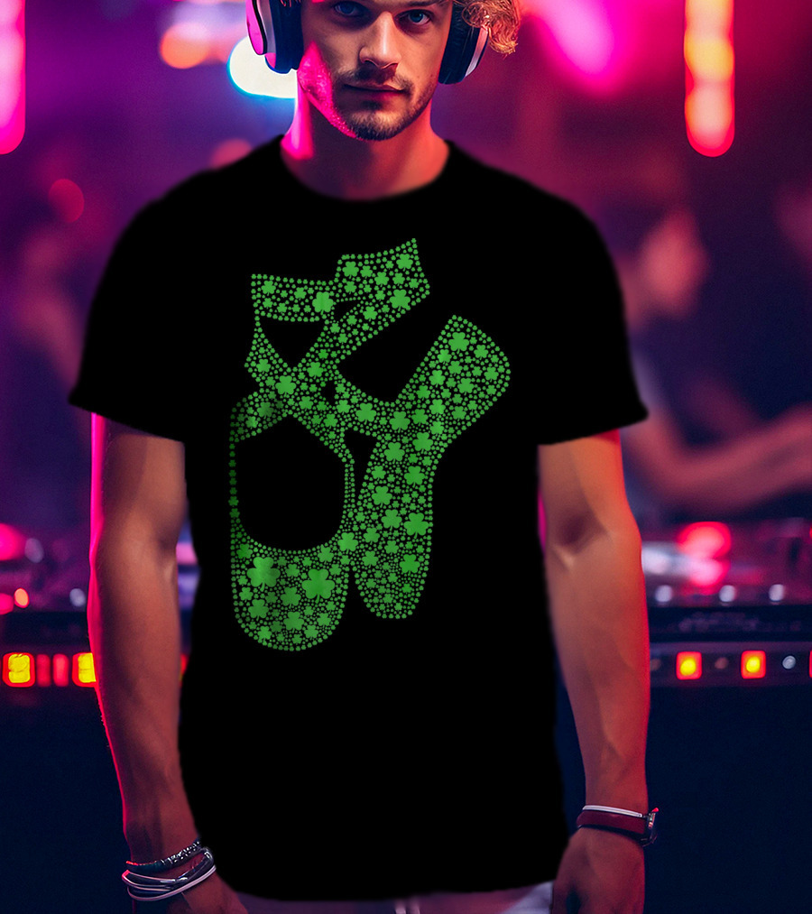 Shamrock Ballet Shoes St. Patricks Day Celebration T-Shirt