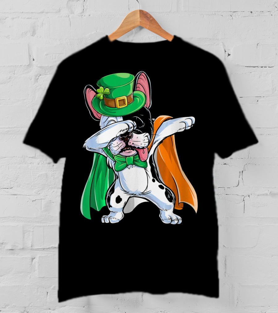 Dabbing French Bulldog St. Patrick's Day Leprechaun Costume T-Shirt