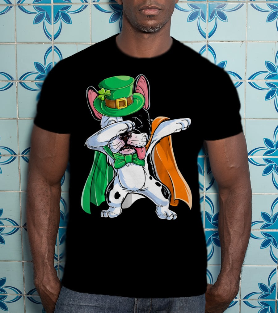 Dabbing French Bulldog St. Patrick's Day Leprechaun Costume T-Shirt