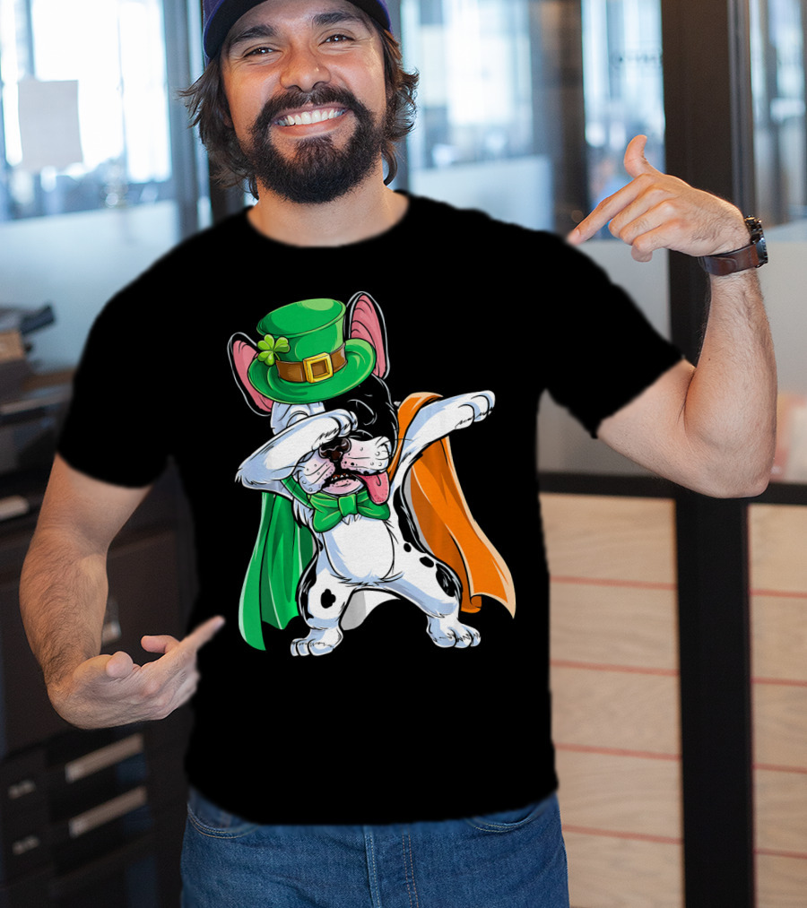 Dabbing French Bulldog St. Patrick's Day Leprechaun Costume T-Shirt