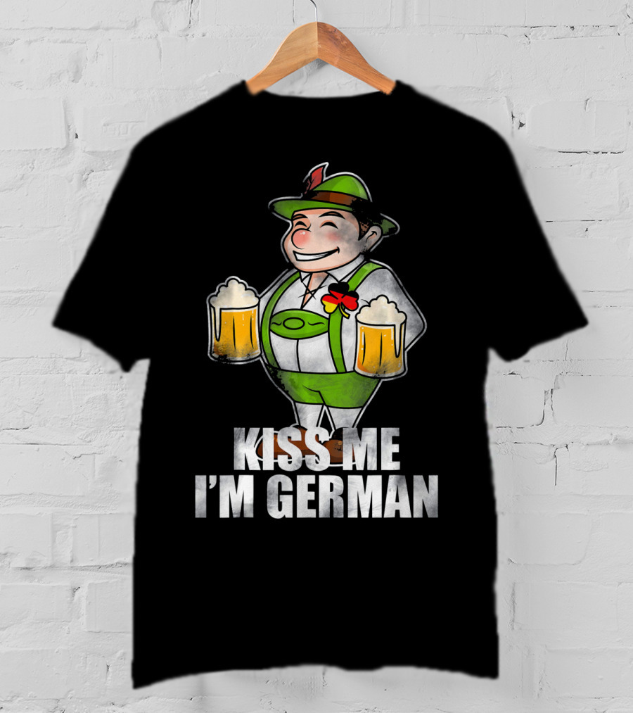 Kiss Me I'm German St Patrick's Day Lederhosen Beer T-Shirt