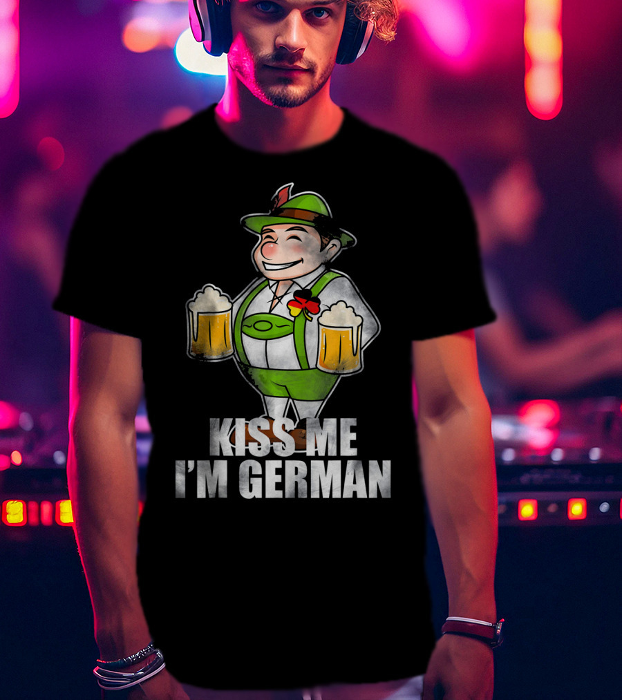 Kiss Me I'm German St Patrick's Day Lederhosen Beer T-Shirt