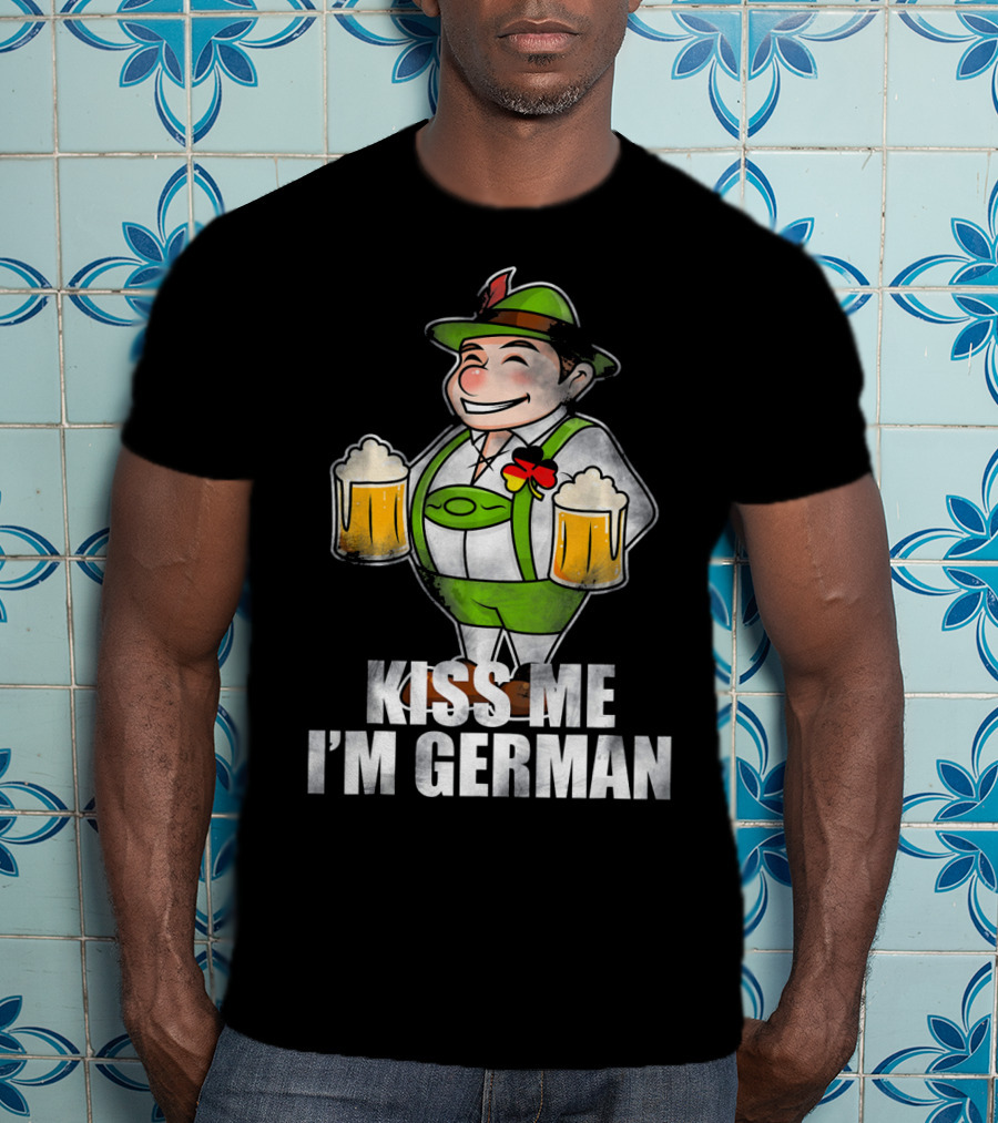 Kiss Me I'm German St Patrick's Day Lederhosen Beer T-Shirt