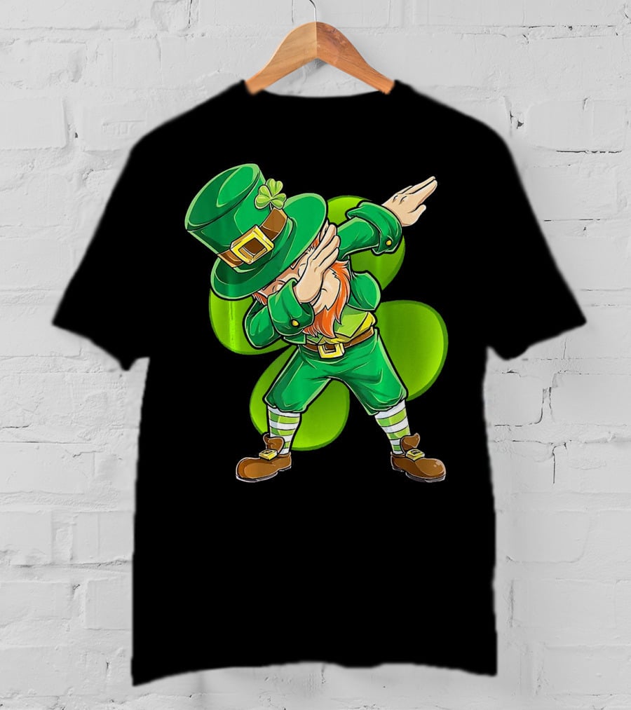 Dabbing Leprechaun Shamrock Dance St. Patrick's Day T-Shirt