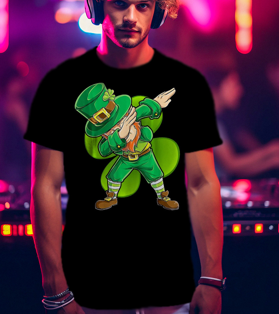 Dabbing Leprechaun Shamrock Dance St. Patrick's Day T-Shirt