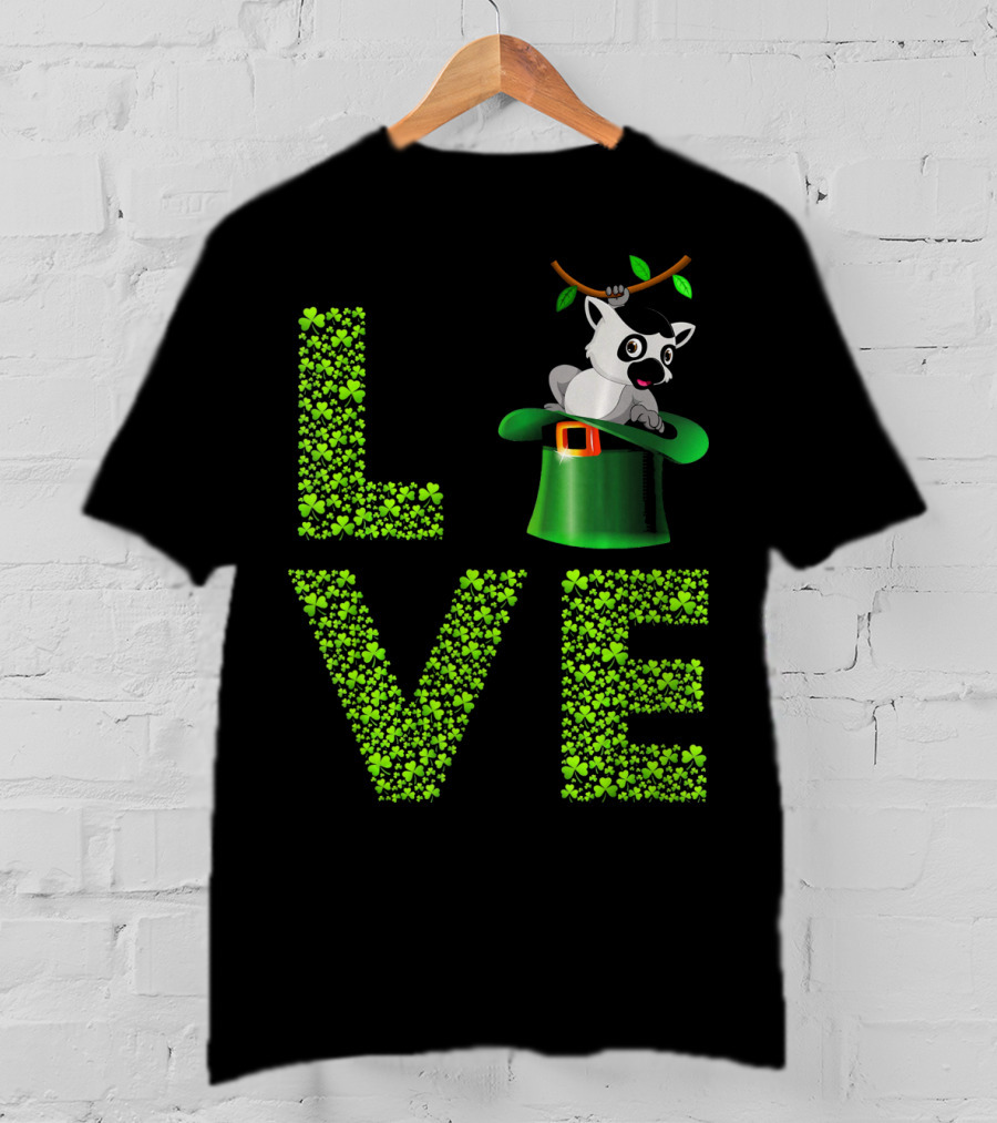 Love Lemur St Patricks Day Shamrock Hat T-Shirt