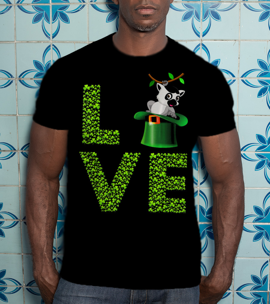 Love Lemur St Patricks Day Shamrock Hat T-Shirt