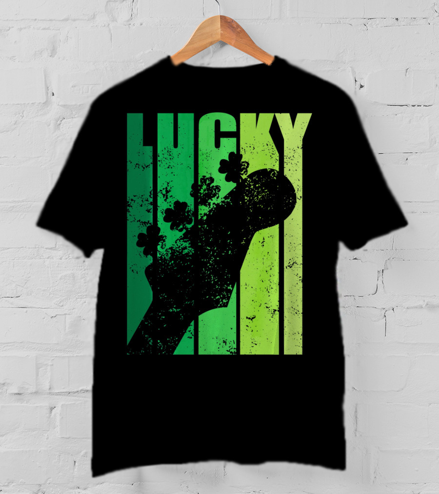 Lucky Irish Shamrock Guitar T-Shirt