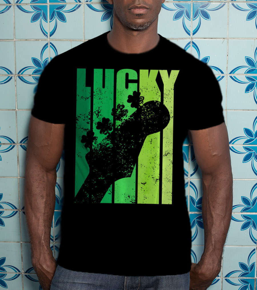 Lucky Irish Shamrock Guitar T-Shirt