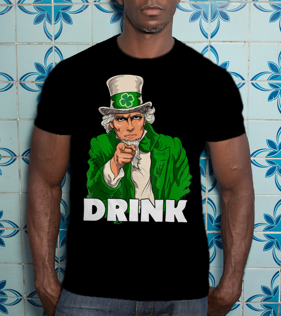 Irish Leprechaun Uncle Sam St Patricks Drink T-Shirt