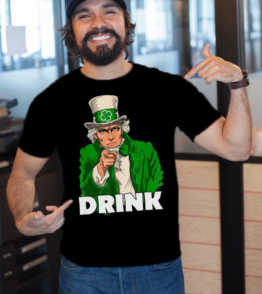Irish Leprechaun Uncle Sam St Patricks Drink T-Shirt