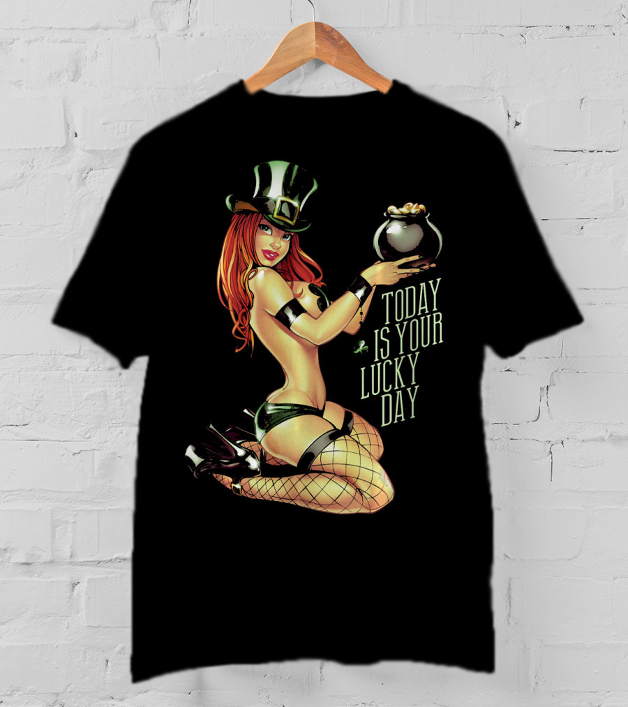 Today Is Your Lucky Day Irish Pin Up Girl St. Patrick's Day T-Shirt
