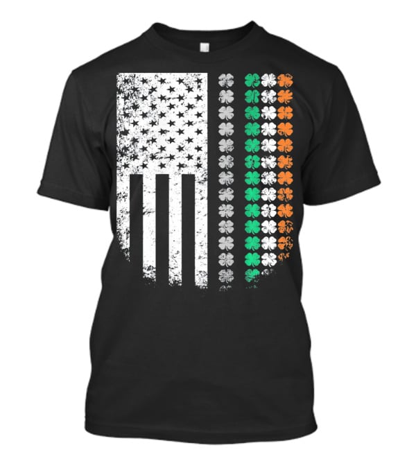 St Patricks Day Shamrock Flag Irish American T-Shirt