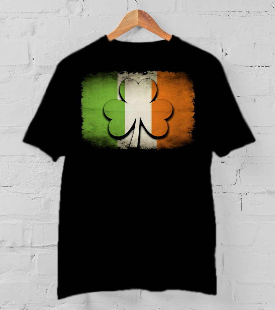 Irish Shamrock Flag Tricolor Emblem T-Shirt