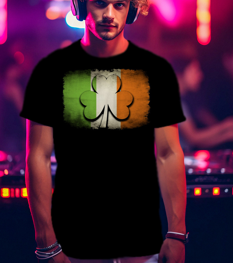 Irish Shamrock Flag Tricolor Emblem T-Shirt