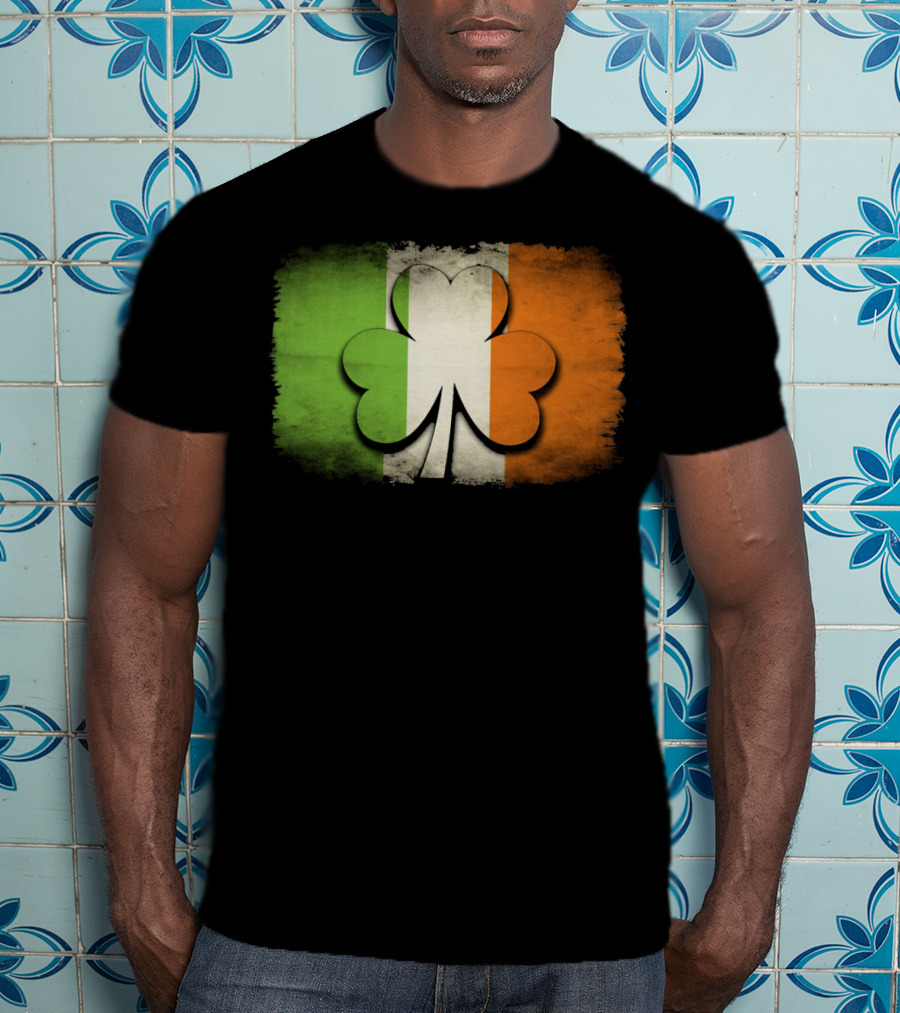 Irish Shamrock Flag Tricolor Emblem T-Shirt