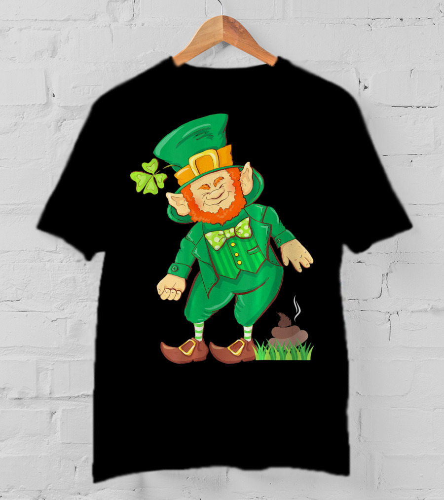 St Paddy Pooping Leprechaun Funny Saint Patrick's Day Humor T-Shirt