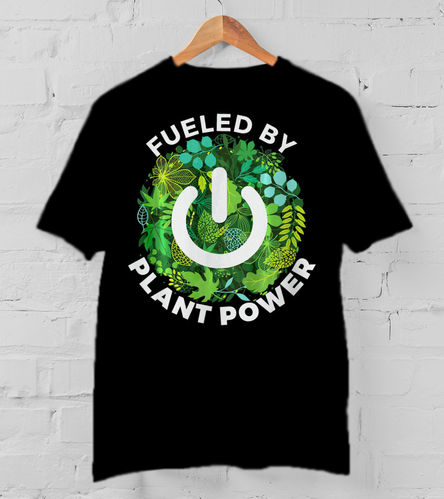 Fueled By Plant Power Eco Energy Symbol Vegetarian T-Shirt