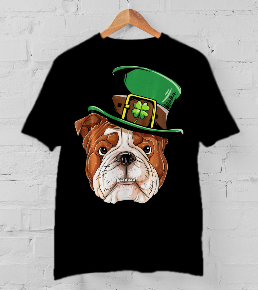 English Bulldog St. Patrick's Day Hat T-Shirt