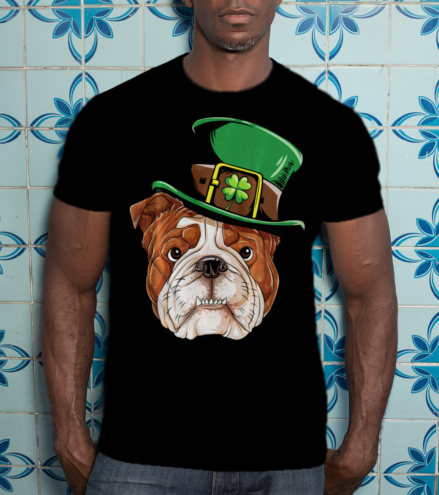 English Bulldog St. Patrick's Day Hat T-Shirt