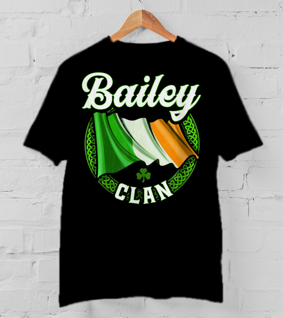 Bailey Clan Irish Flag Shamrock T-Shirt