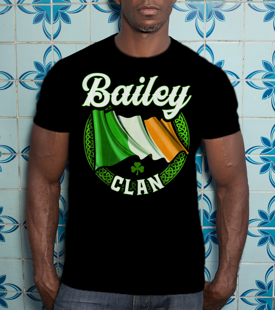 Bailey Clan Irish Flag Shamrock T-Shirt