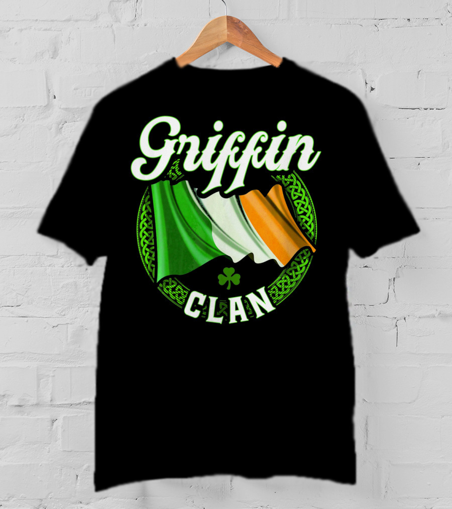 Griffin Clan Irish Flag Surname Ireland Celtic Heritage T-Shirt