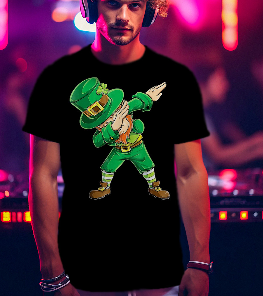 Dabbing Leprechaun Dab Dance St Patricks Day Irish Green Hat T-Shirt