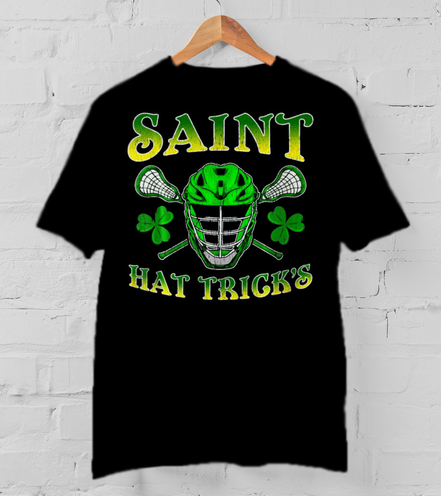 Saint Hat Trick's Funny Lacrosse Irish St Patricks T-Shirt