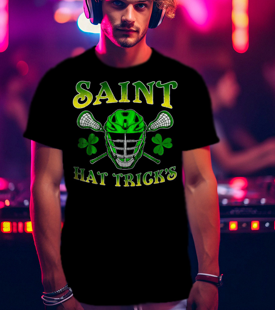 Saint Hat Trick's Funny Lacrosse Irish St Patricks T-Shirt
