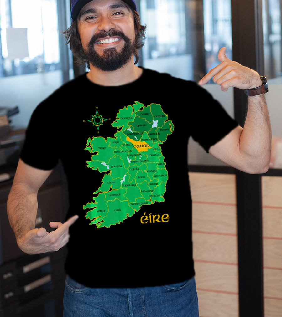 Cavan Éire Irish County Map Ireland T-Shirt