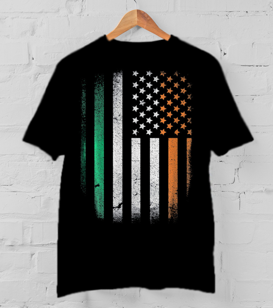 Irish Roots American Born Flag Fusion Ireland USA T-Shirt