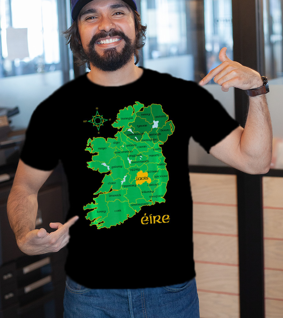 Laois Éire Ireland Irish County Map Compass T-Shirt